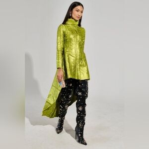 AKIRA BACK TO DECEMBER High-Low Metallic Sweater Dress SZ L/XL